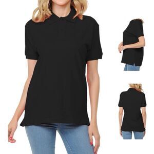 Lot of 2 Women's Size XXL Black Short Sleeve Uniform Polo Shirt NWT -School/Work